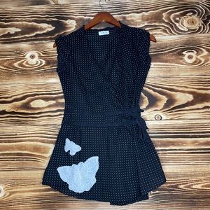 Super cute tie up polka dot butterfly t shirt